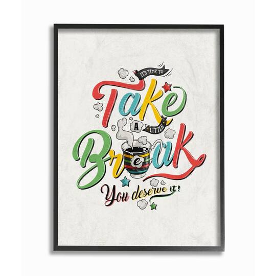 Stupell Industries Take A Break Comic Book Wall Accent with Black Frame